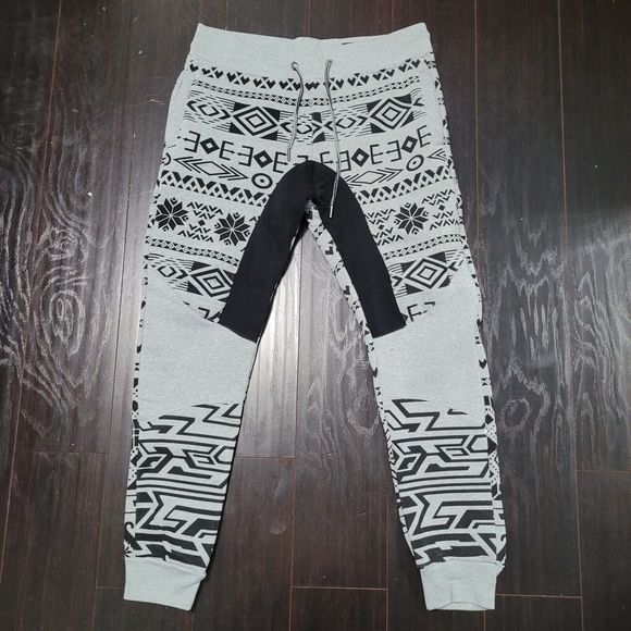 NWT Brooklyn Standard Joggers L (34x31) Adult Fleece Drawstring Gray Bla… - Picture 1 of 9